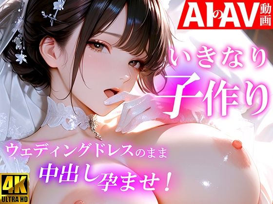 【AIのAV動画】いきなり子作り  ウェディングドレスのまま中出し孕ませ！  エロ画像807167
